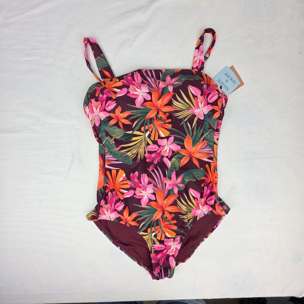 Tropical One-Piece Swimsuit Med Full Coverage Coconutgirl Resort Wear NWT